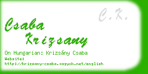 csaba krizsany business card