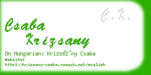 csaba krizsany business card